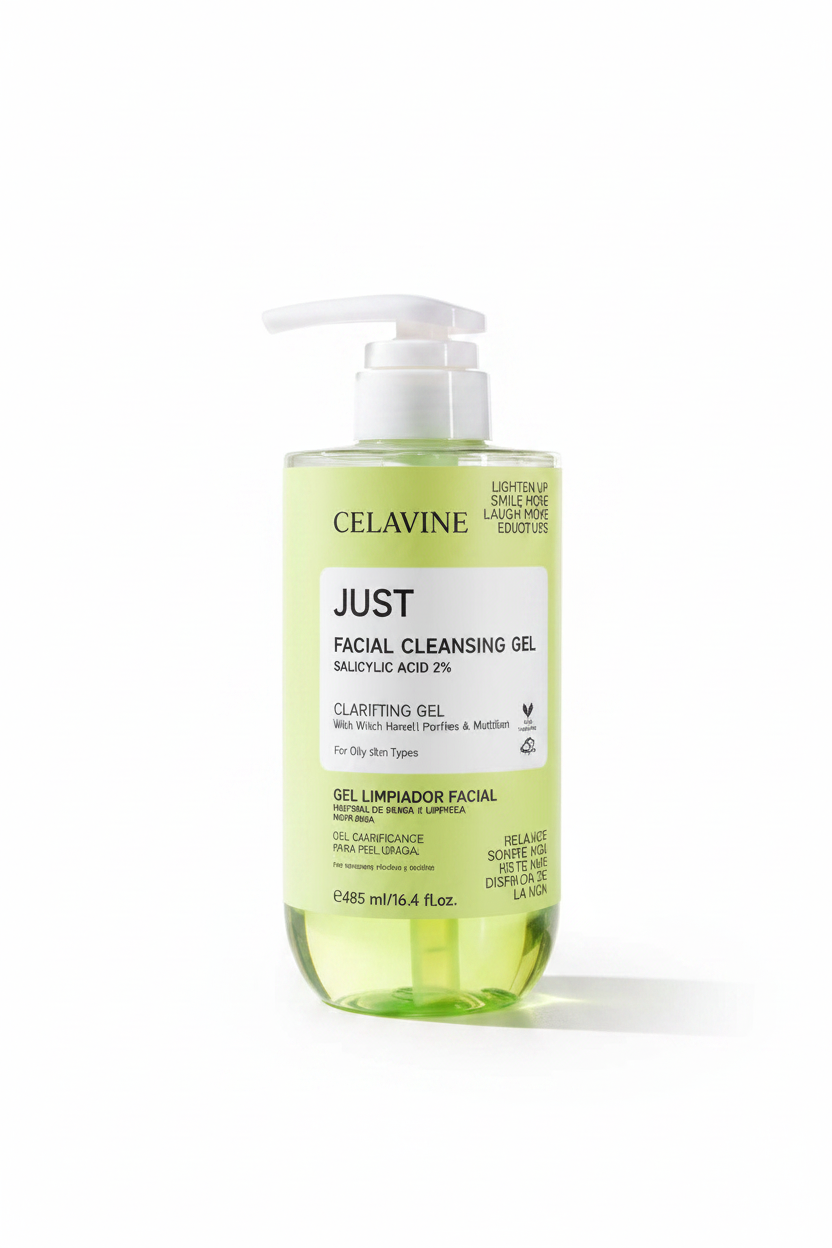 CELAVINE JUST FACIAL CLEANSING GEL (SALICYLIC ACID)  485ml- جل غسول الوجه بحمض الساليسليك من سيلافين