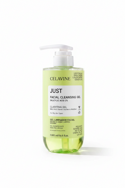 CELAVINE JUST FACIAL CLEANSING GEL (SALICYLIC ACID)  485ml- جل غسول الوجه بحمض الساليسليك من سيلافين