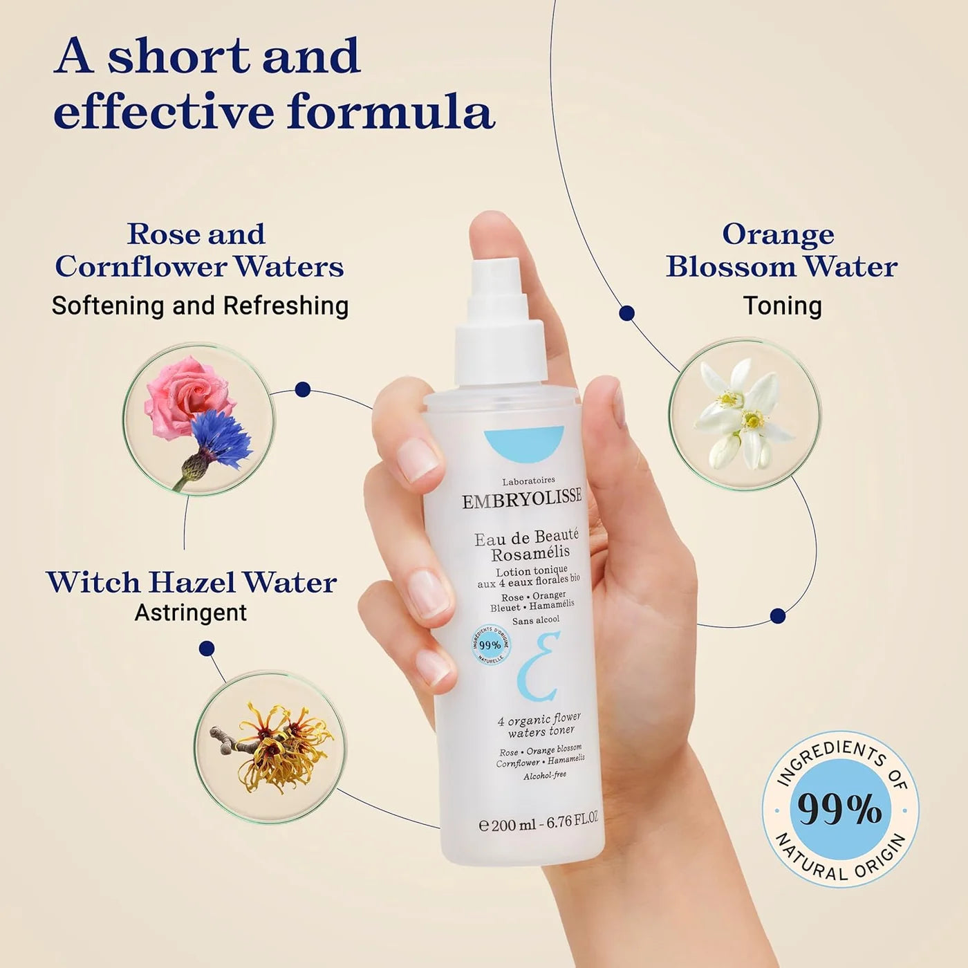 EMBRYOLISSE EAU DE BEAUTÉ ROSAMÉLIS 200ml - تونر امبريوليس بماء الورد والأزهار