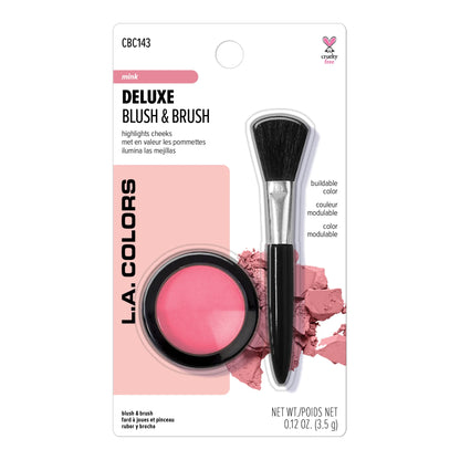 L.A.COLORS DELUXE BLUSH & BRUSH 3.5g - بلاشر بودرة مع فرشاة إل إيه كولورز