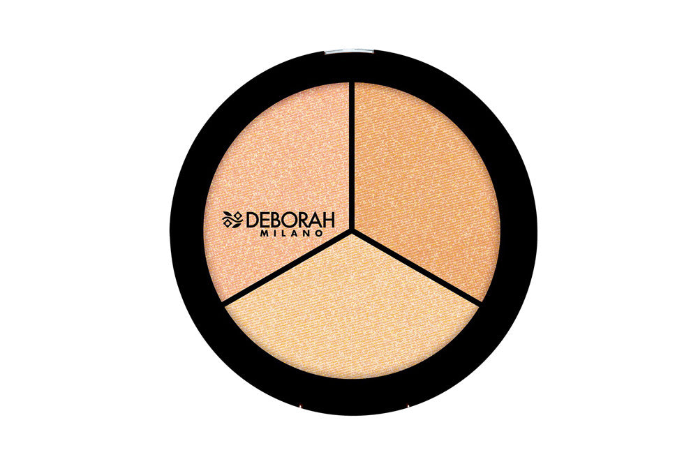 DEBORAH MILANO TRIO HIGHLIGHTER PALETTE 4.5g - باليت  هايلايتر ثلاثي من ديبورا