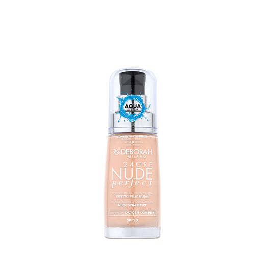 Deborah Milano 24Ore Nude Perfect Foundation 30ml - كريم أساس بتركيبة واقي لمدة ٢٤ ساعة من ديبورا