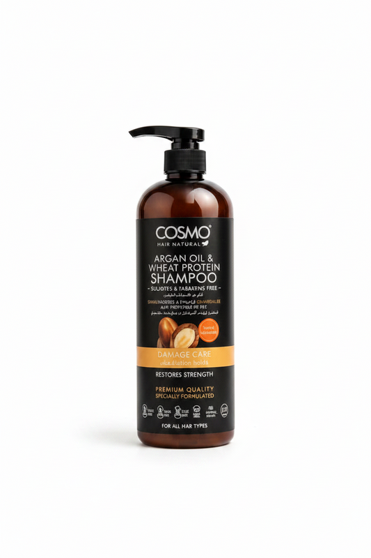 COSMO ARGAN OIL & WHEAT PROTEIN SHAMPOO 1000ml - شامبو كوزمو بزيت الأرغان وبروتين القمح للحماية من التقصف