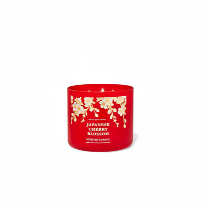 Bath & Body Works Japanese Cherry Blossom scented Candle 411g -  شمعة أزهار الكرز اليابانية بثلاث فتائل من باث اند بودي