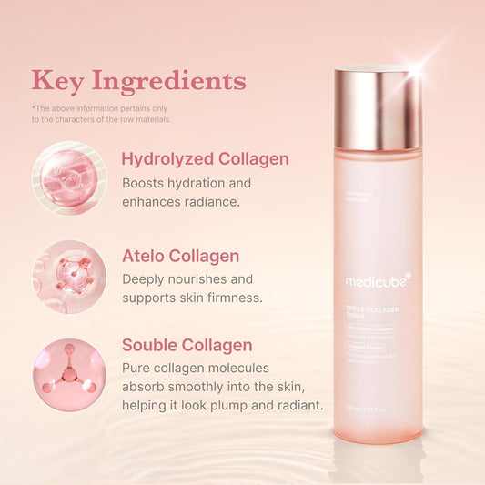 Medicube Triple Collagen Toner Hydrolyzed 140ml - تونر معالج للبشرة من ميديكيوب