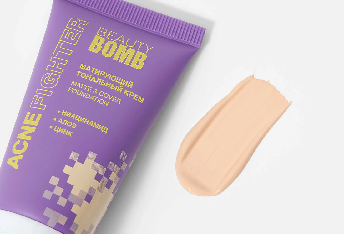 Beauty Bomb Acne Fighter Matte & Cover Foundation - كريم أساس مضاد للحبوب