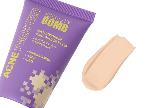 Beauty Bomb Acne Fighter Matte & Cover Foundation - كريم أساس مضاد للحبوب