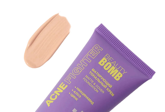 Beauty Bomb Acne Fighter Matte & Cover Foundation - كريم أساس مضاد للحبوب