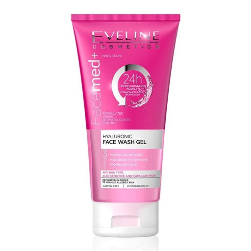 ⁠Eveline Facemed+ Hyaluronic Moisturising Face Wash Gel (3 in 1)⁠ - جل غسول الوجة بالهيالورونيك