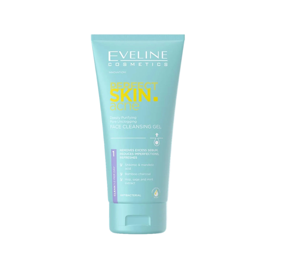 Eveline Perfect Skin Acne Pore Unclogging Face Cleansing Gel⁠ - جل غسول تنظيف المسام وعلاج حب الشباب