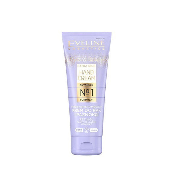 ⁠Eveline Extra Rich Hand Cream No.1 Repairing Retinol & Collagen⁠ - كريم اليدين والأظافر بالريتينول