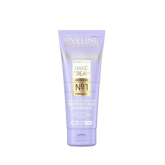 ⁠Eveline Extra Rich Hand Cream No.1 Repairing Retinol & Collagen⁠ - كريم اليدين والأظافر بالريتينول