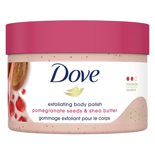 Dove Exfoliating Body Polish Scrub Pomegranate Seeds & Shea Butter - مقشر ببذور الرمان وزبدة الشيا