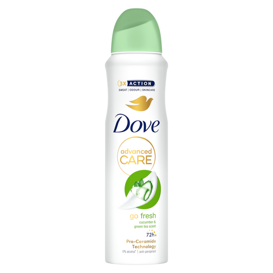 Dove Go Fresh Cucumber & Green Tea Antiperspirant Spray - مزيل ومضاد تعرق برائحة الخيار والشاي الأخضر