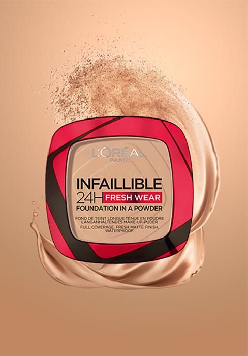 L'oreal infaillible 24h fresh wear foundation in a powder - كريم أساس باودر انفاليبل فريش وير 24 ساعة من لوريال