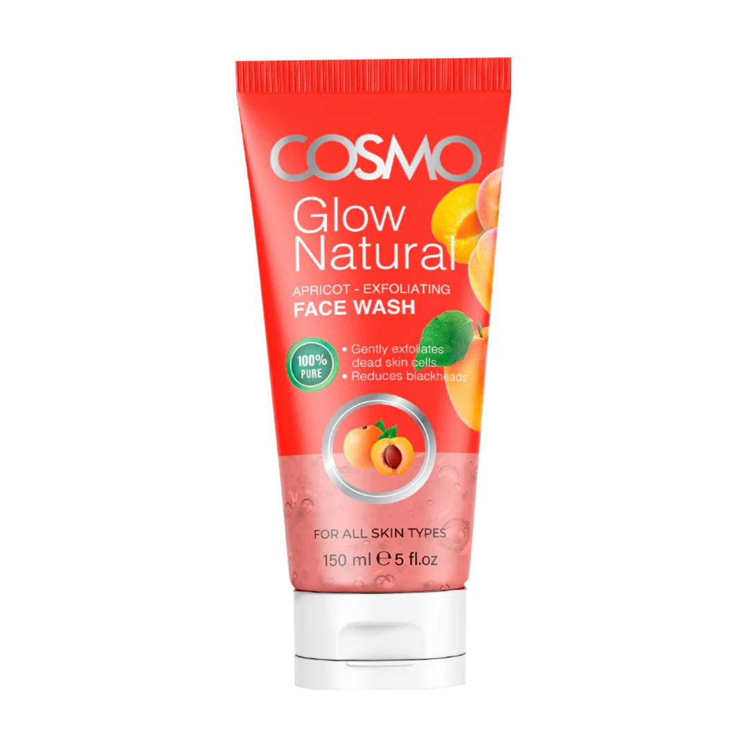 Cosmo Glow Natural Apricot Exfoliating Face Wash - غسول الوجه المقشر بالمشمش الطبيعي المتوهج من كوزمو جلو