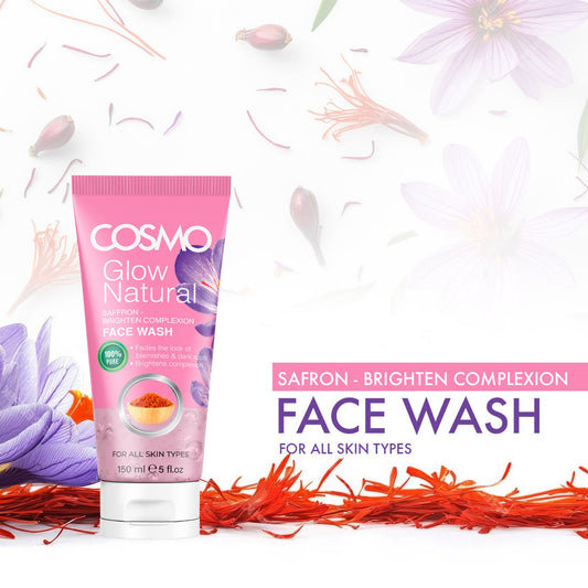 Cosmo Glow Natural Saffron Brighten Complexion Face Wash - غسول الوجه لتفتيح البشرة بخلاصة الزعفران الطبيعي كوزمو جلو