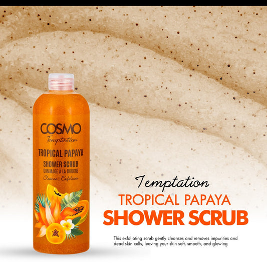 Cosmo Temptation Tropical Papaya Shower Scrub - مقشر الاستحمام بالبابايا الاستوائية من كوزمو تيمبتيشن